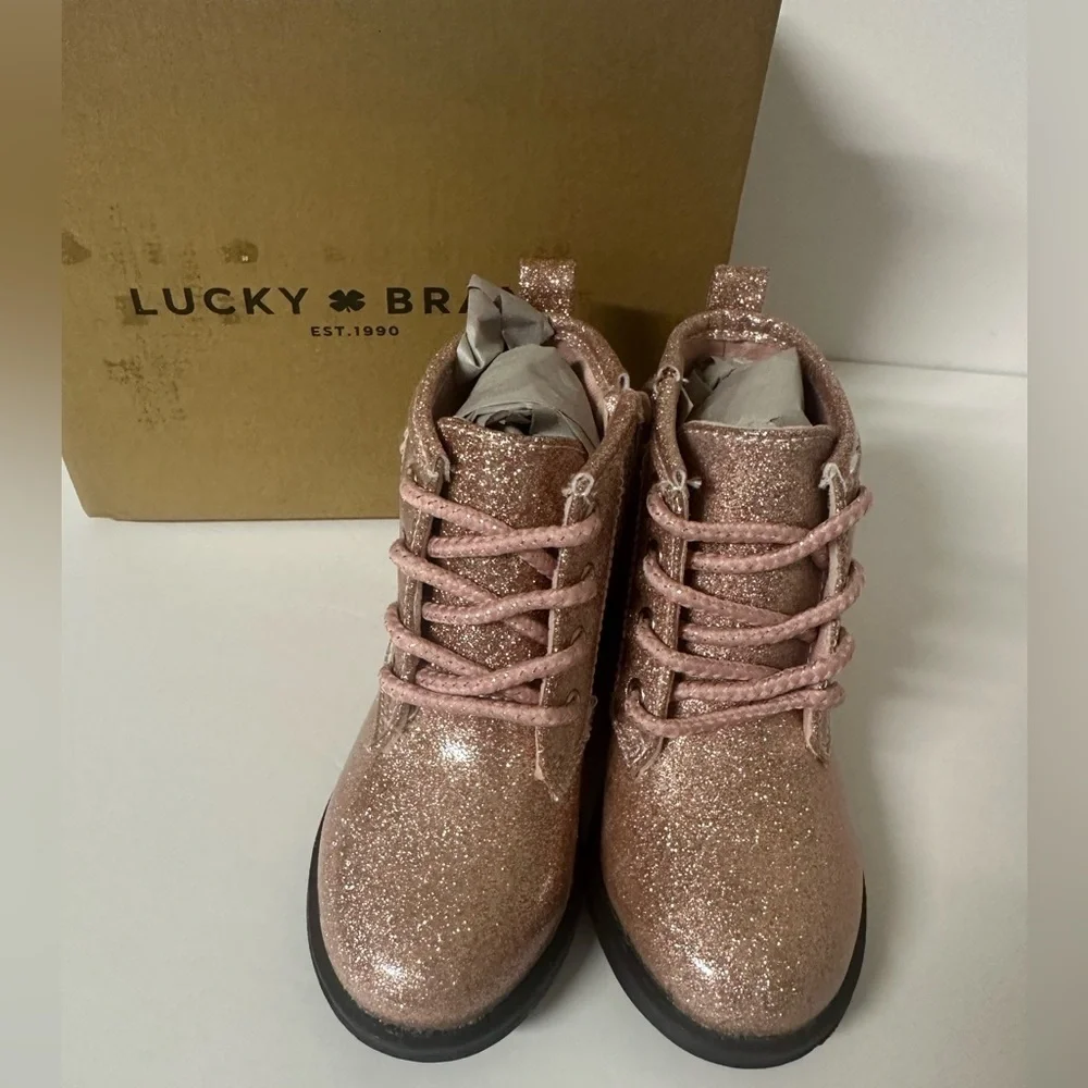 Lucky Brand Kristen Shimmering Rose Gold Boots Size 9